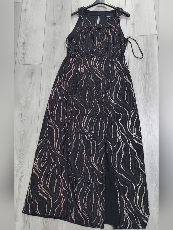 Alexa B petite Dresses & Skirts - Adrianna Papell Black Maxi Skirt with Rose Gold Wave Accents